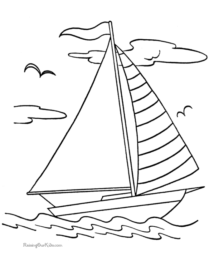 Đơn giản là minh họa thuyền buồm biển đen trắng