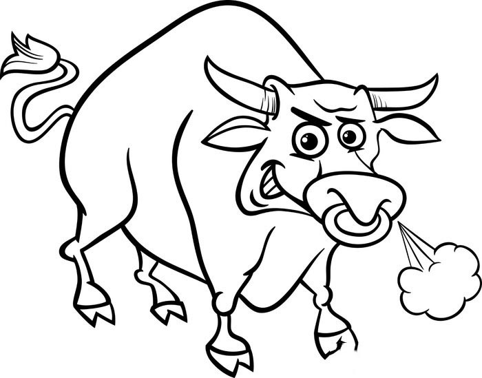 bull farm animal coloring page