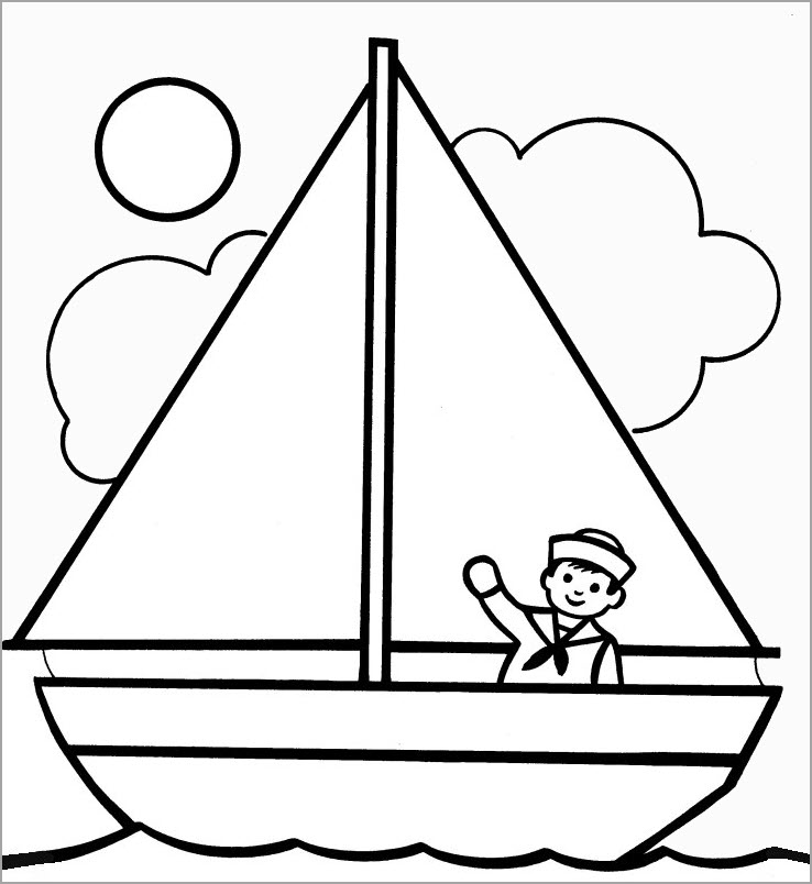 thuyền buồm và bản vẽ học sinh