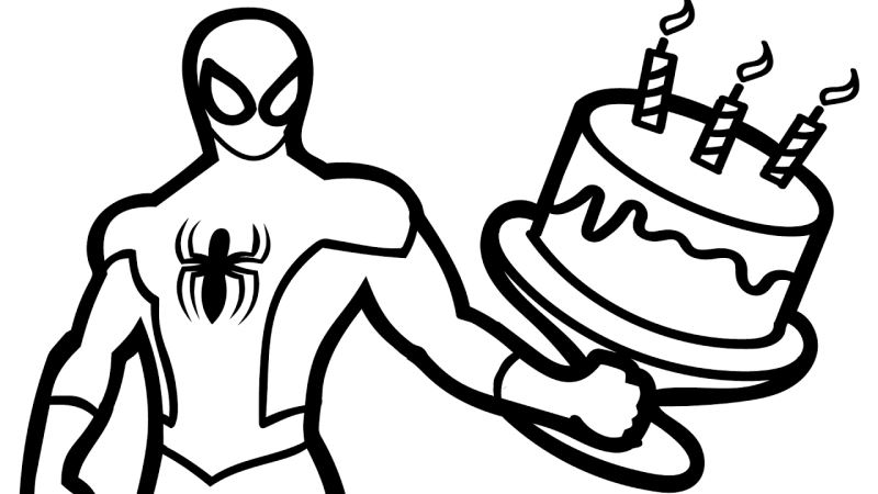 Tranh tô màu người nhện sinh nhật