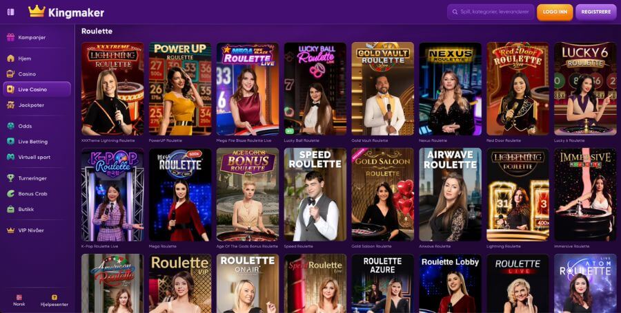 Kingmaker Casino Anmeldelse 2025 | 100% opptil 5000 kr + 50 GS