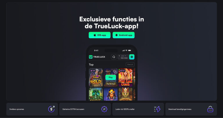 True Luck Casino - Maak een sprong naar geluk: tot €4.000 en 175 FS