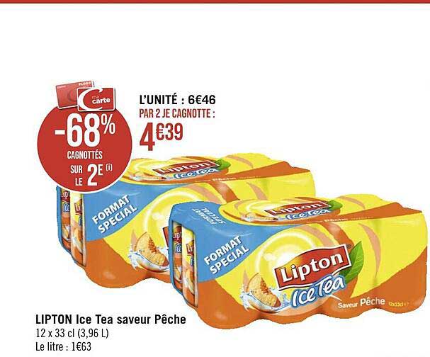 Promo Lipton Ice Tea Saveur Pêche chez Casino Supermarchés - iCatalogue.fr