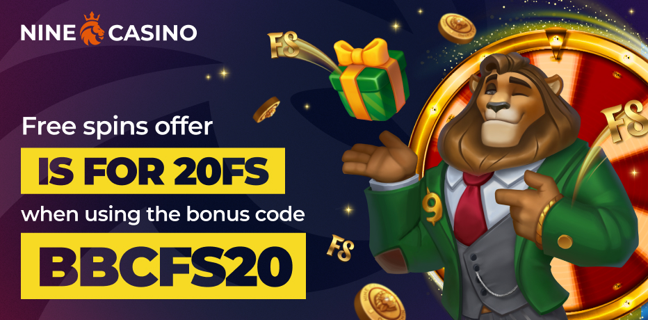 Nine Casino No Deposit Bonus Code - 20 free spins on sign-up