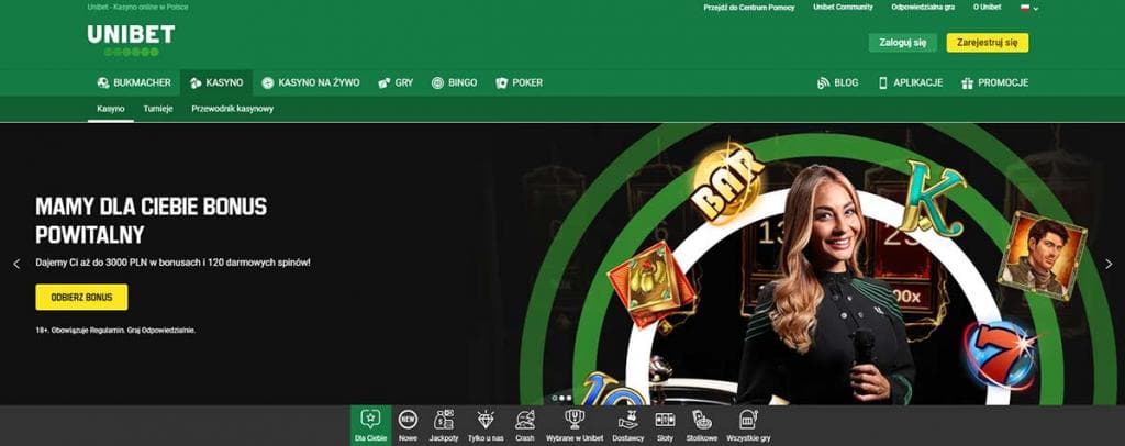 Unibet Casino ️ 3000 PLN Bonus + 120 DS - Polskie Casino