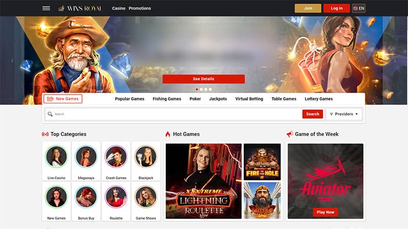 Wins Royal (2024) Bonuses & Review - Casino Help